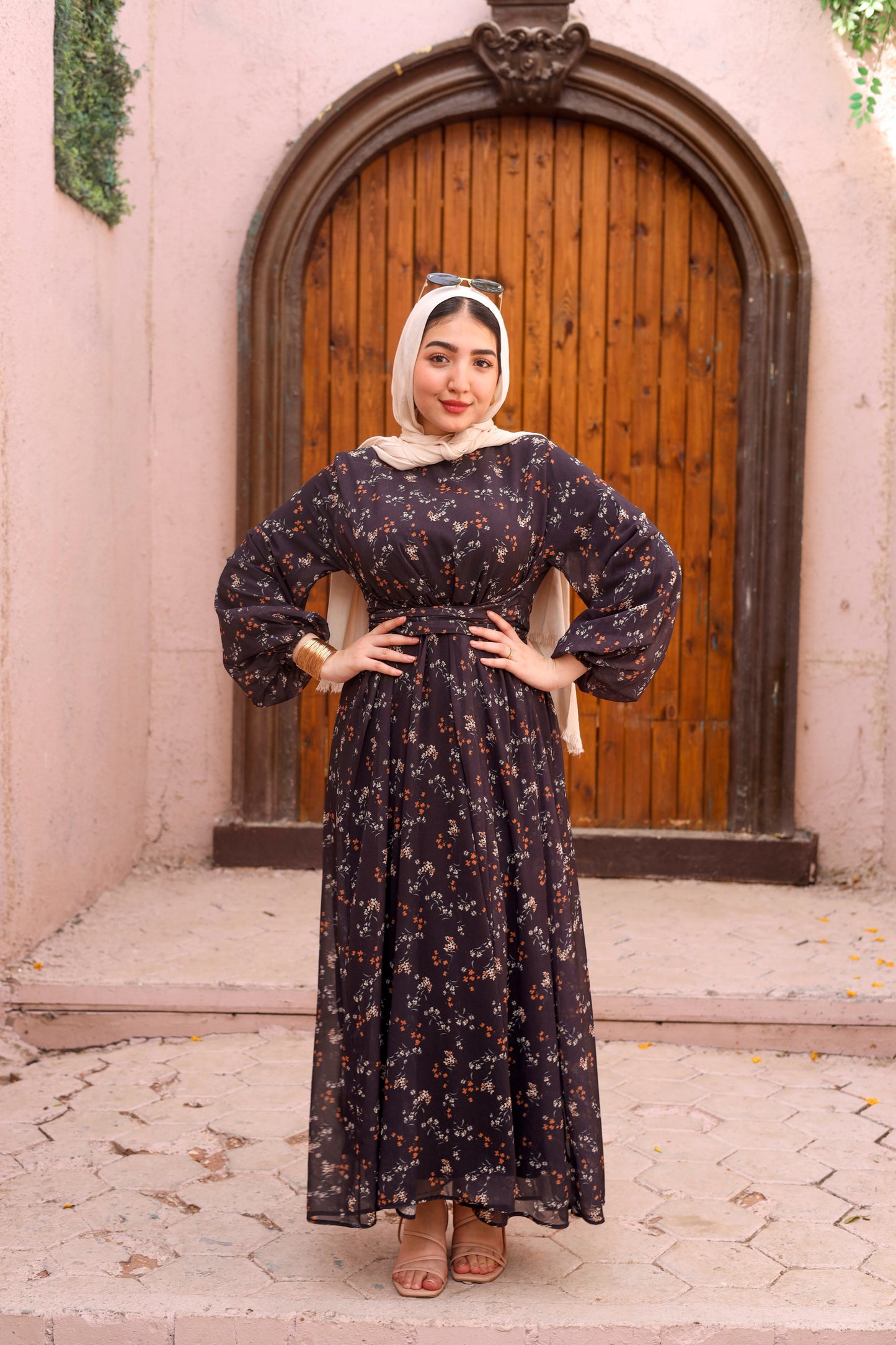 Black chiffon dress