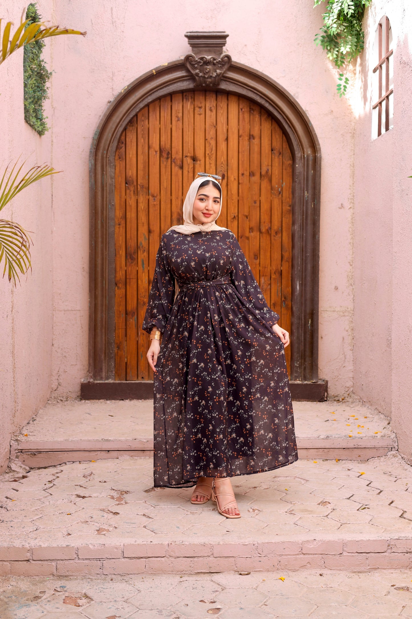 Black chiffon dress