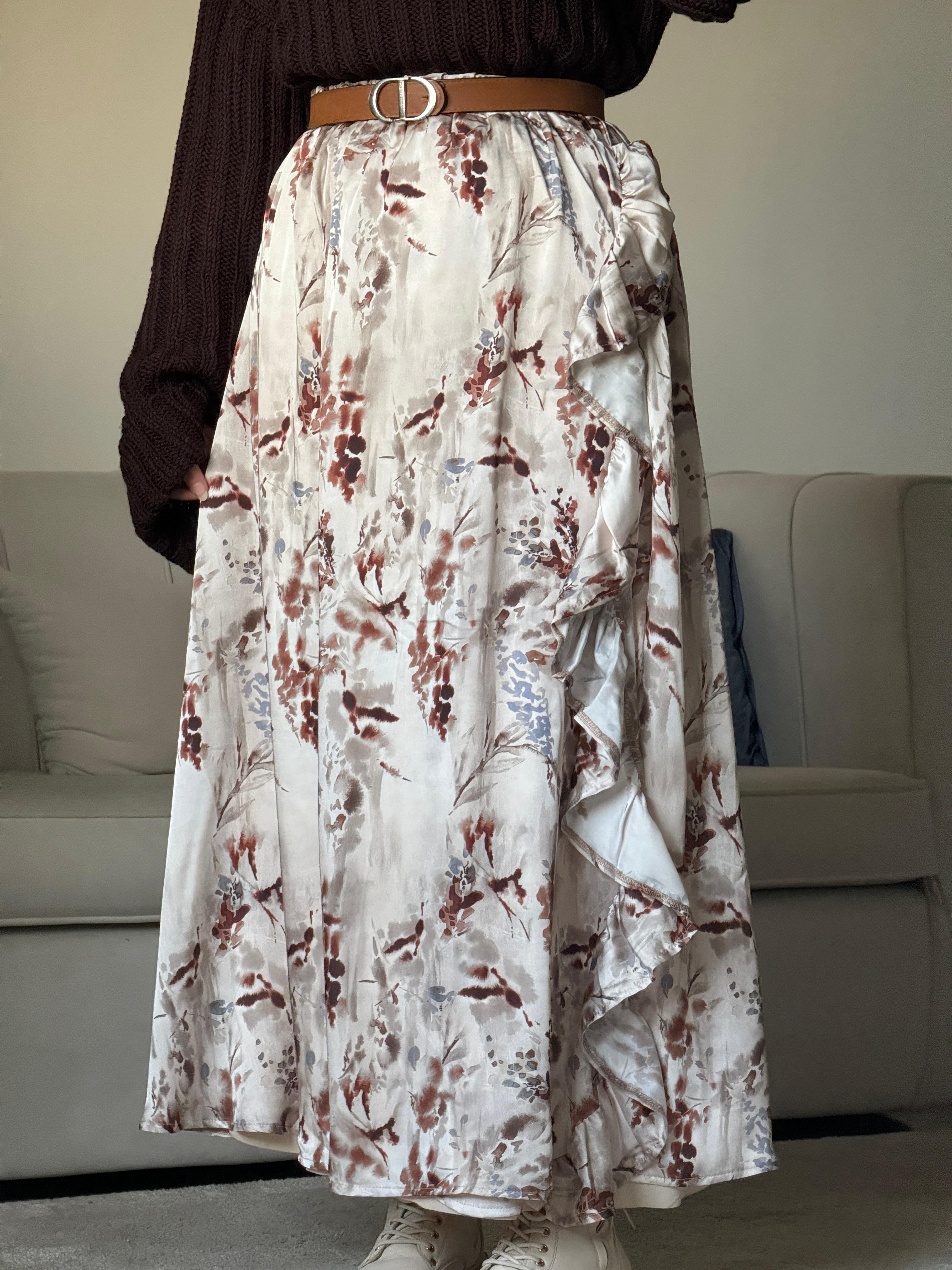 Brown silky outfit