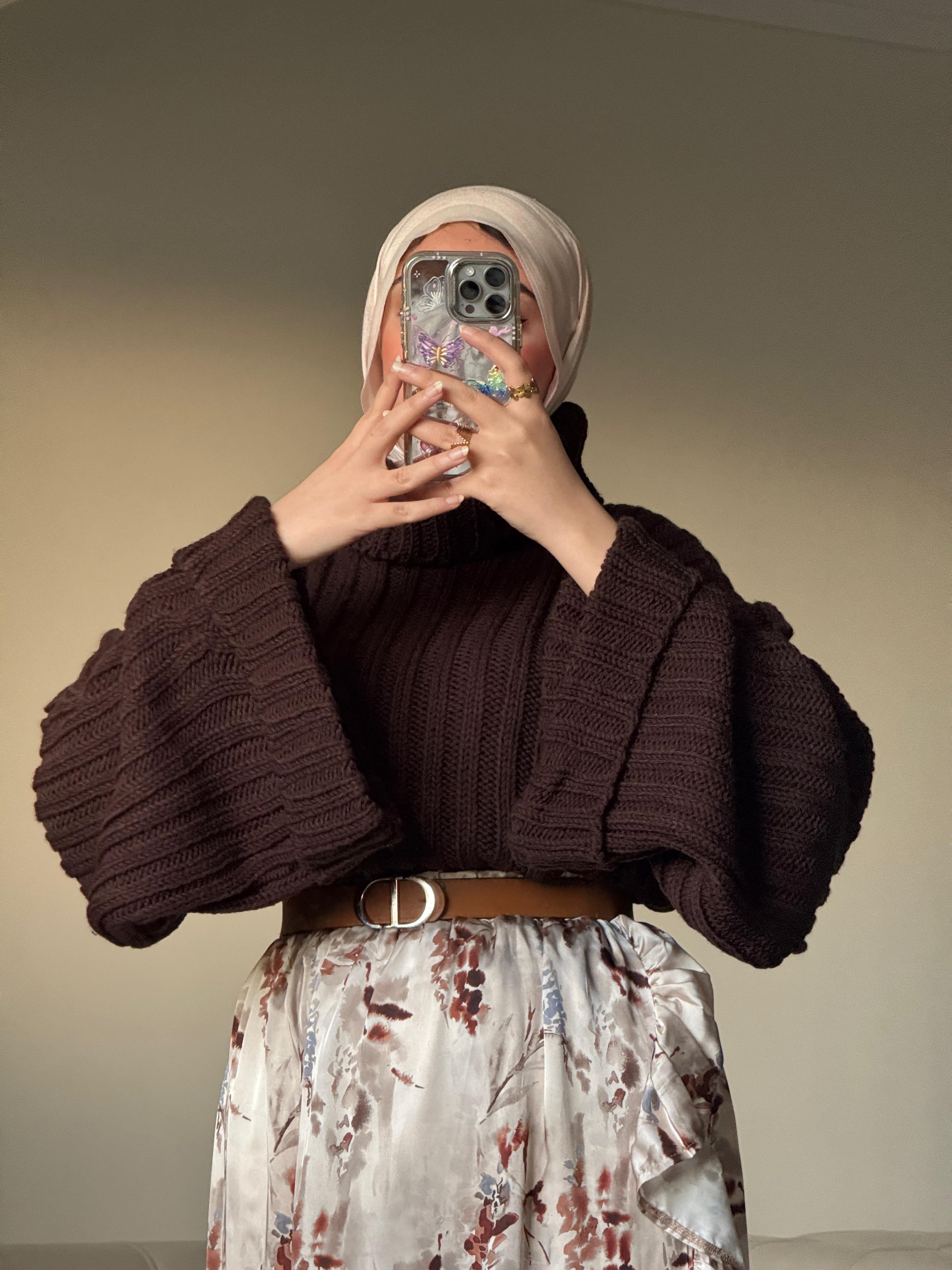 Brown silky outfit