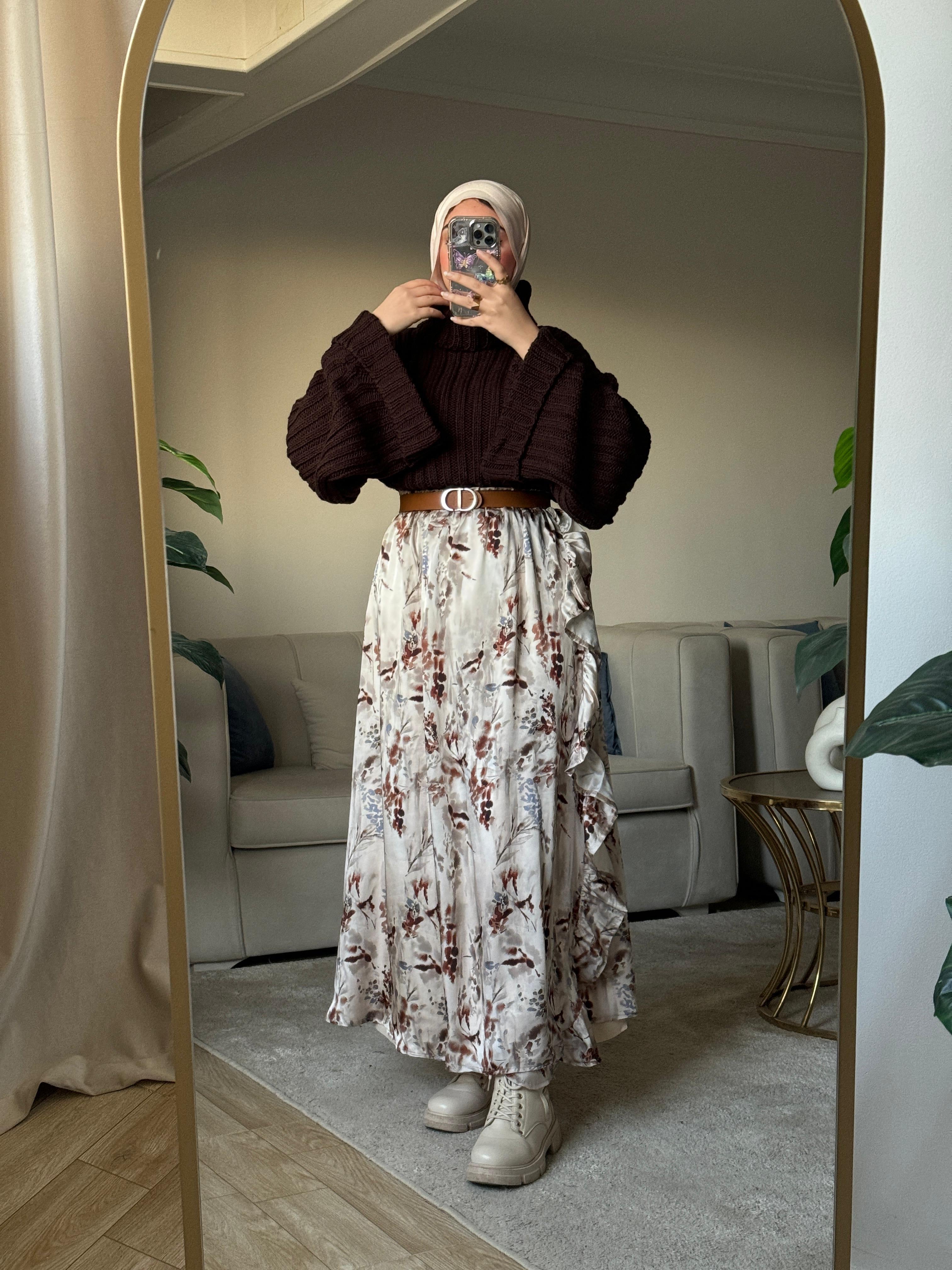 Brown silky outfit