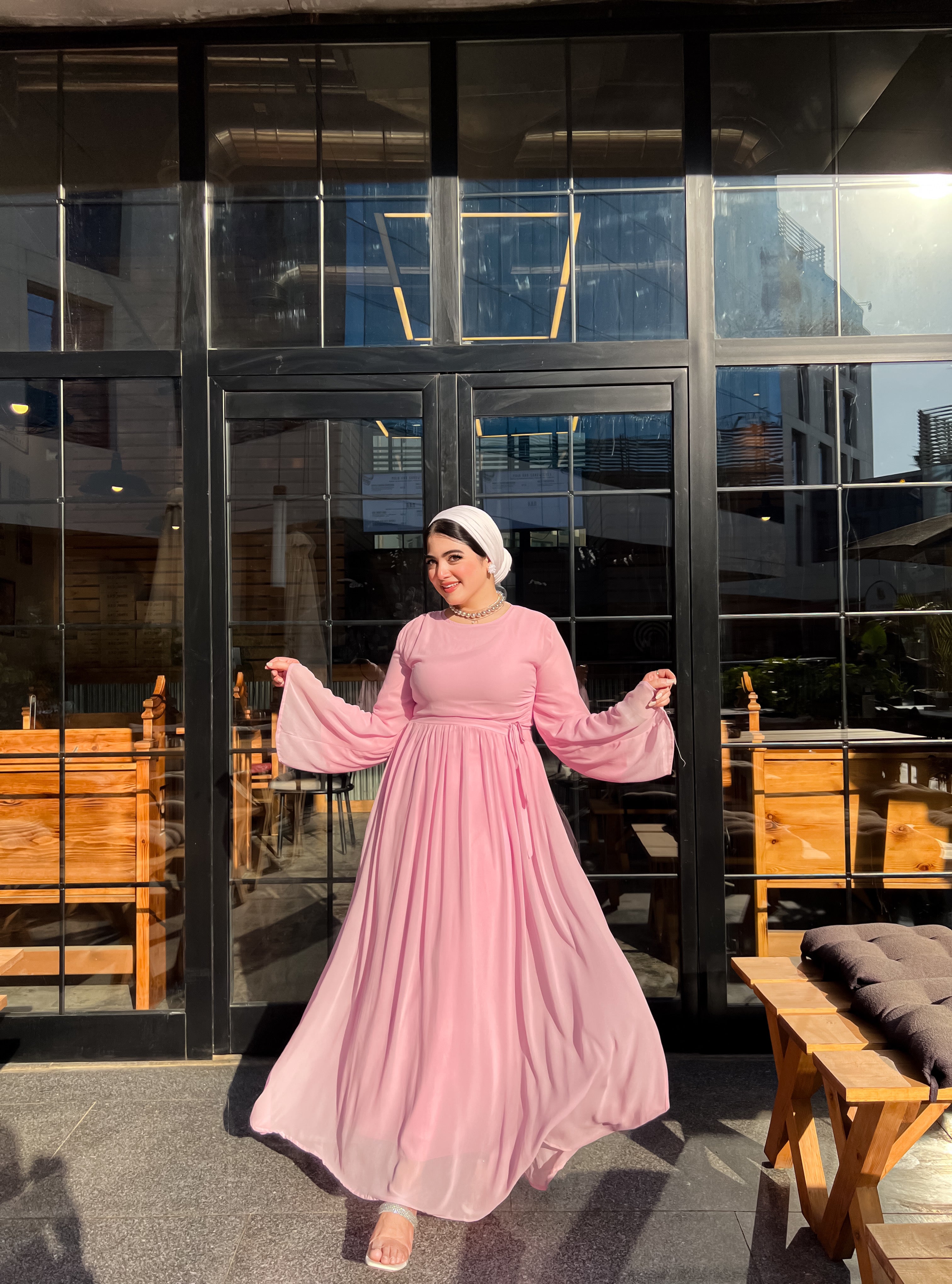 Pink pleats