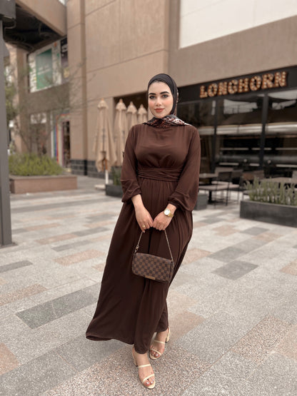 Brown crepe dress