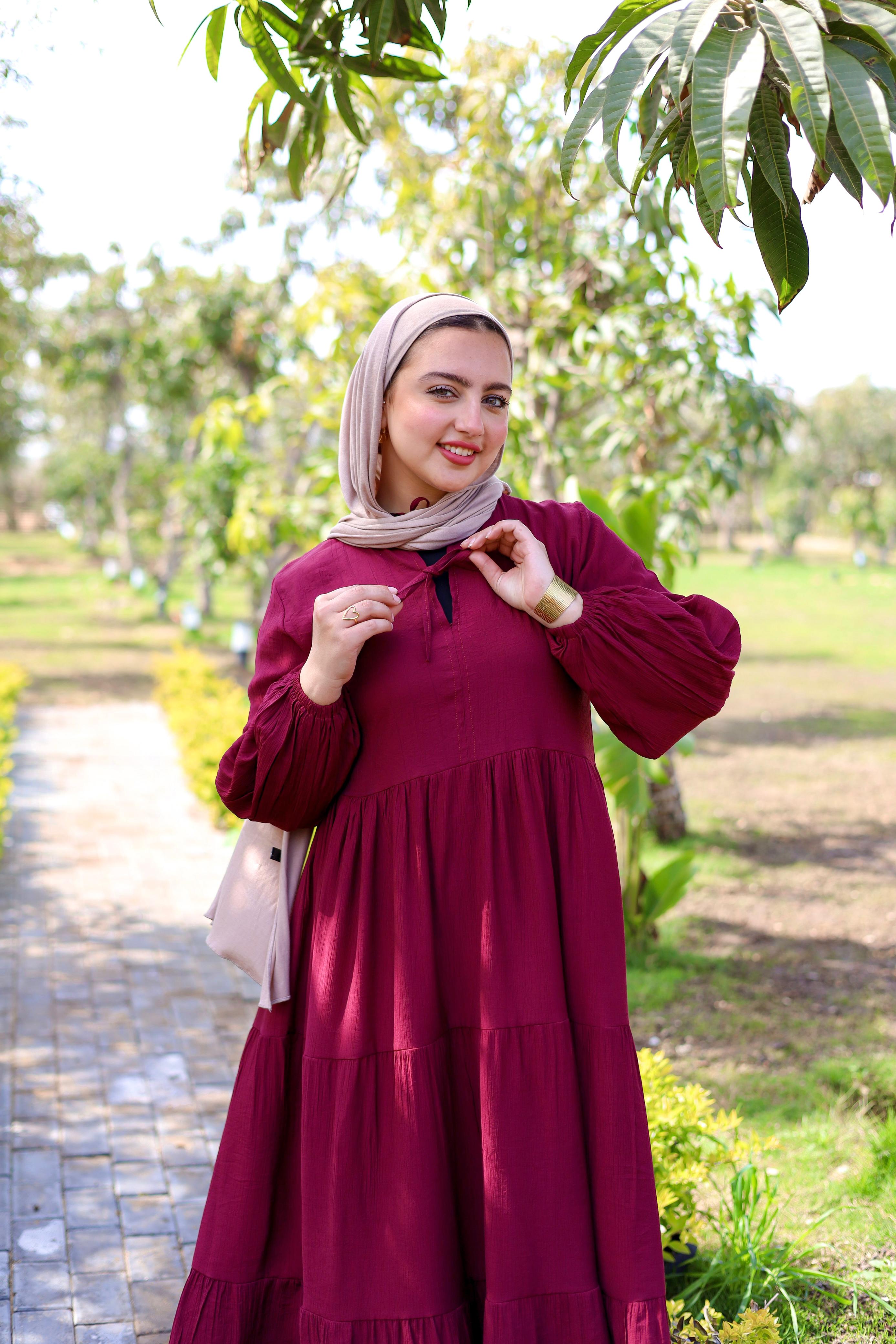 Dalila Burgundy Dress
