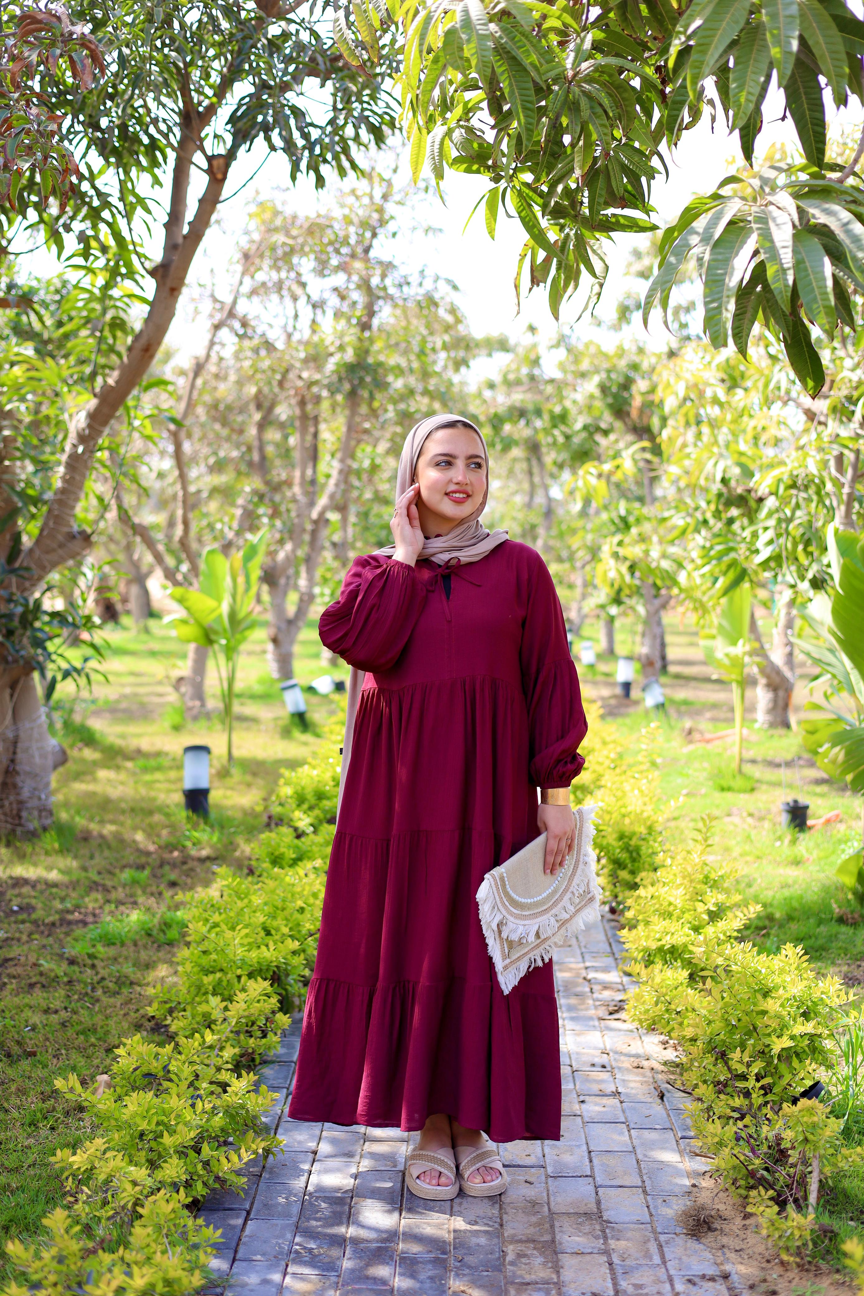 Dalila Burgundy Dress