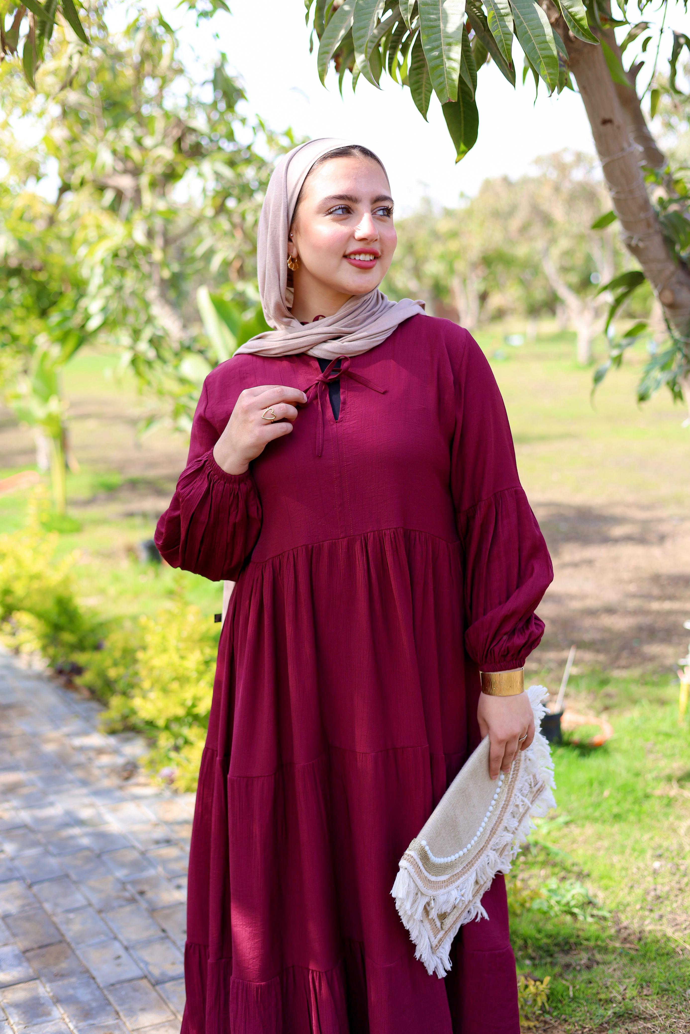 Dalila Burgundy Dress
