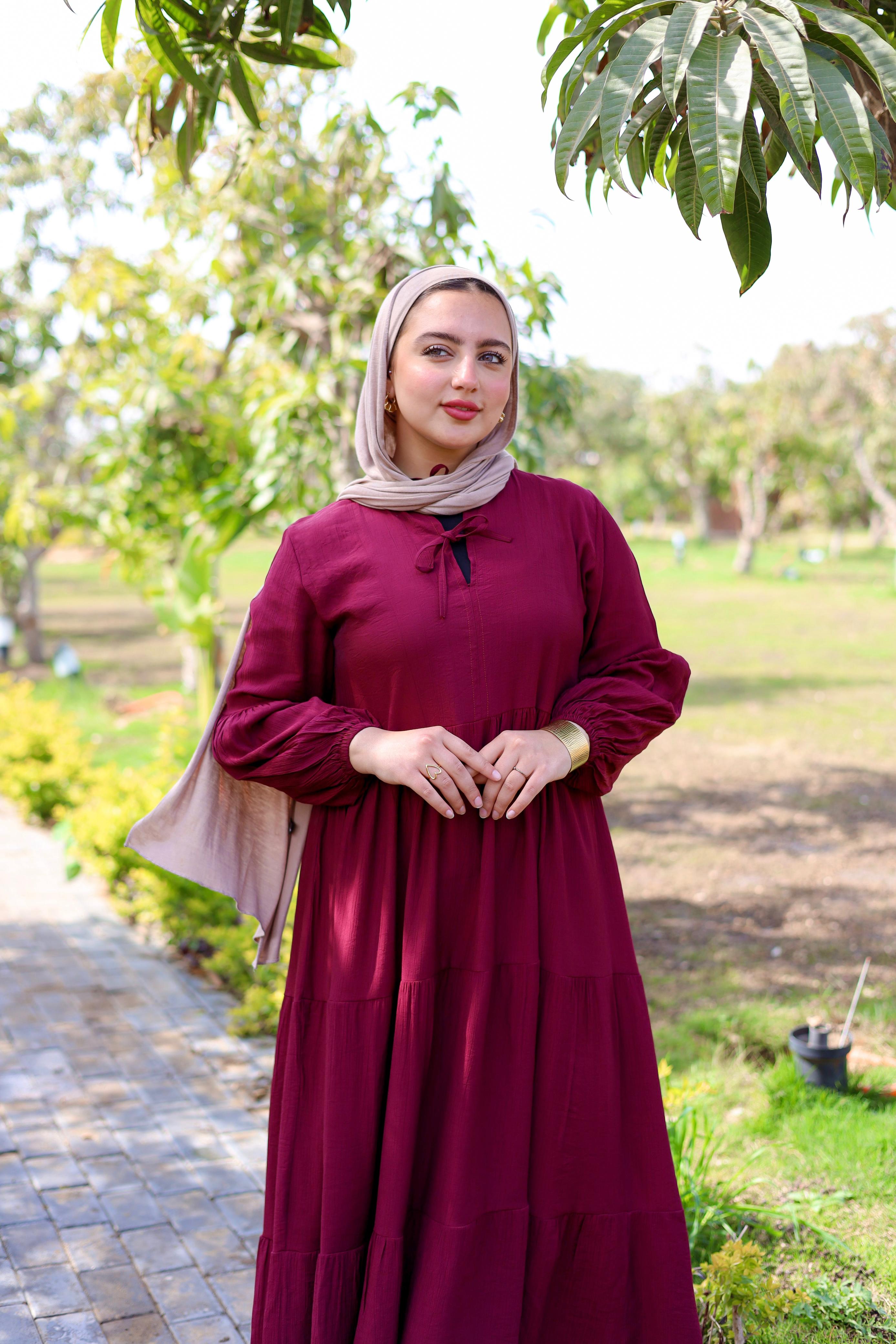 Dalila Burgundy Dress