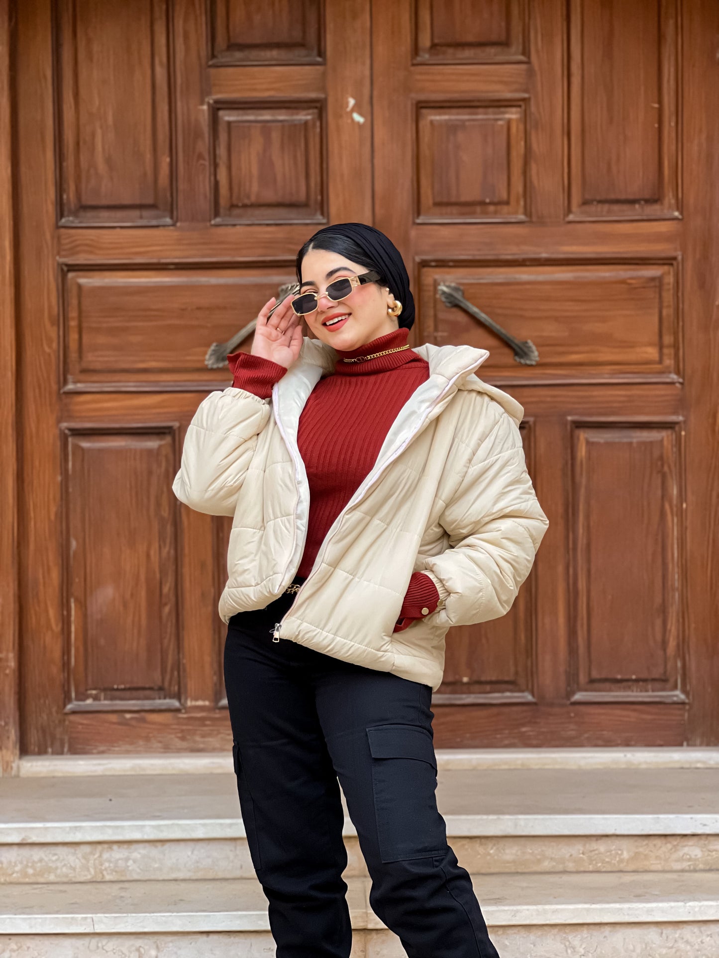 Beige winter jacket