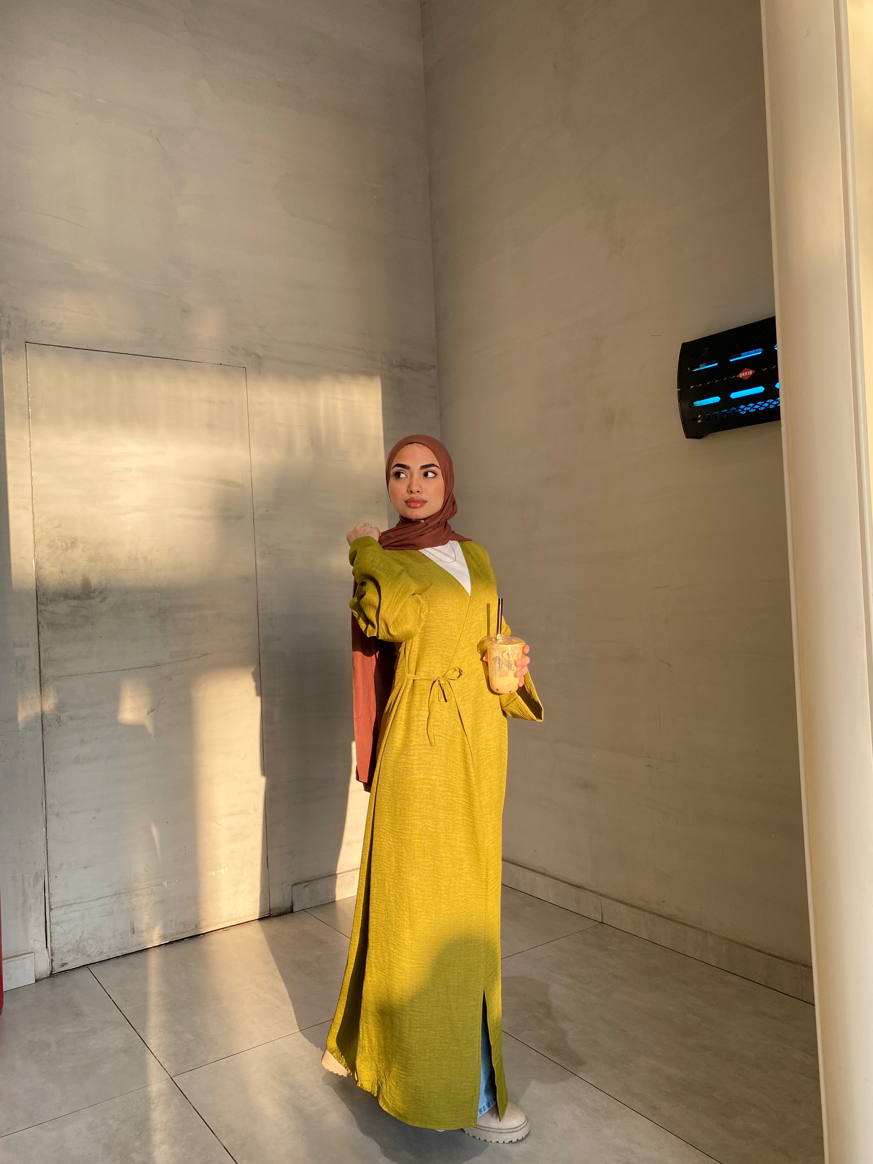 Easygo Apple Green linen dress