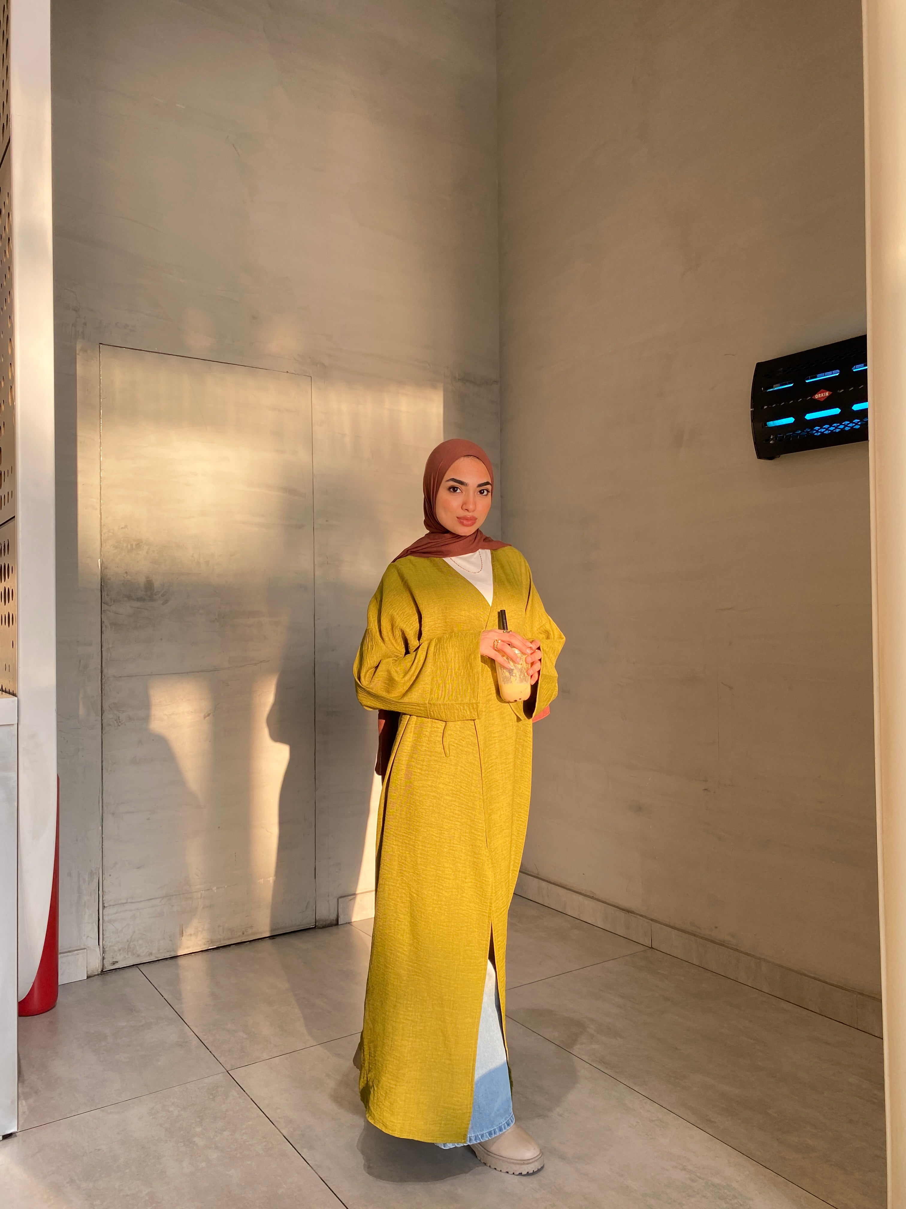 Easygo Apple Green linen dress