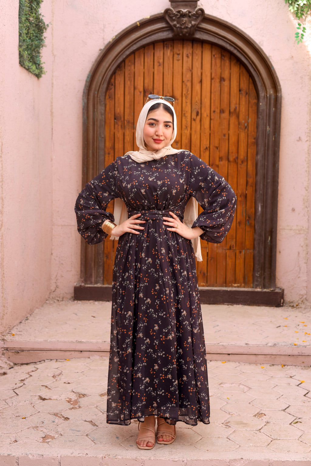 Black chiffon dress