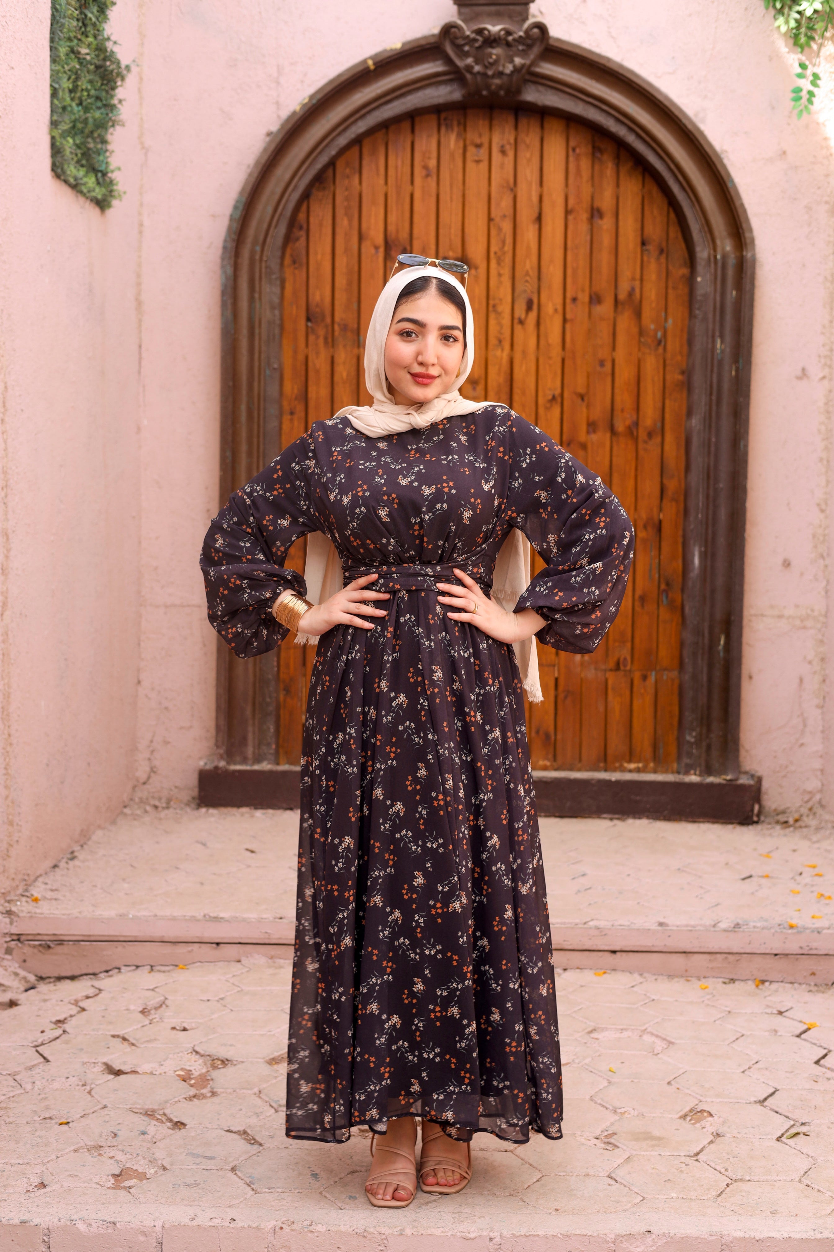 Black chiffon dress