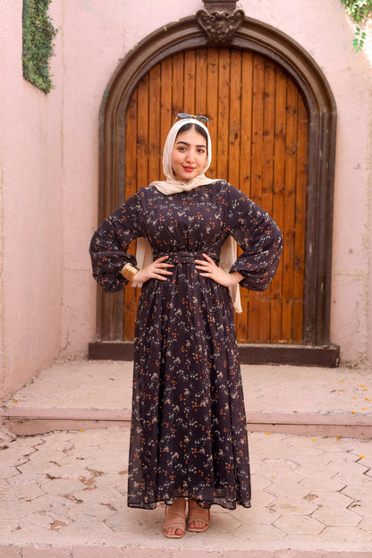 Black chiffon dress