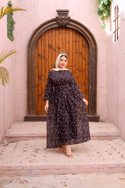 Black chiffon dress