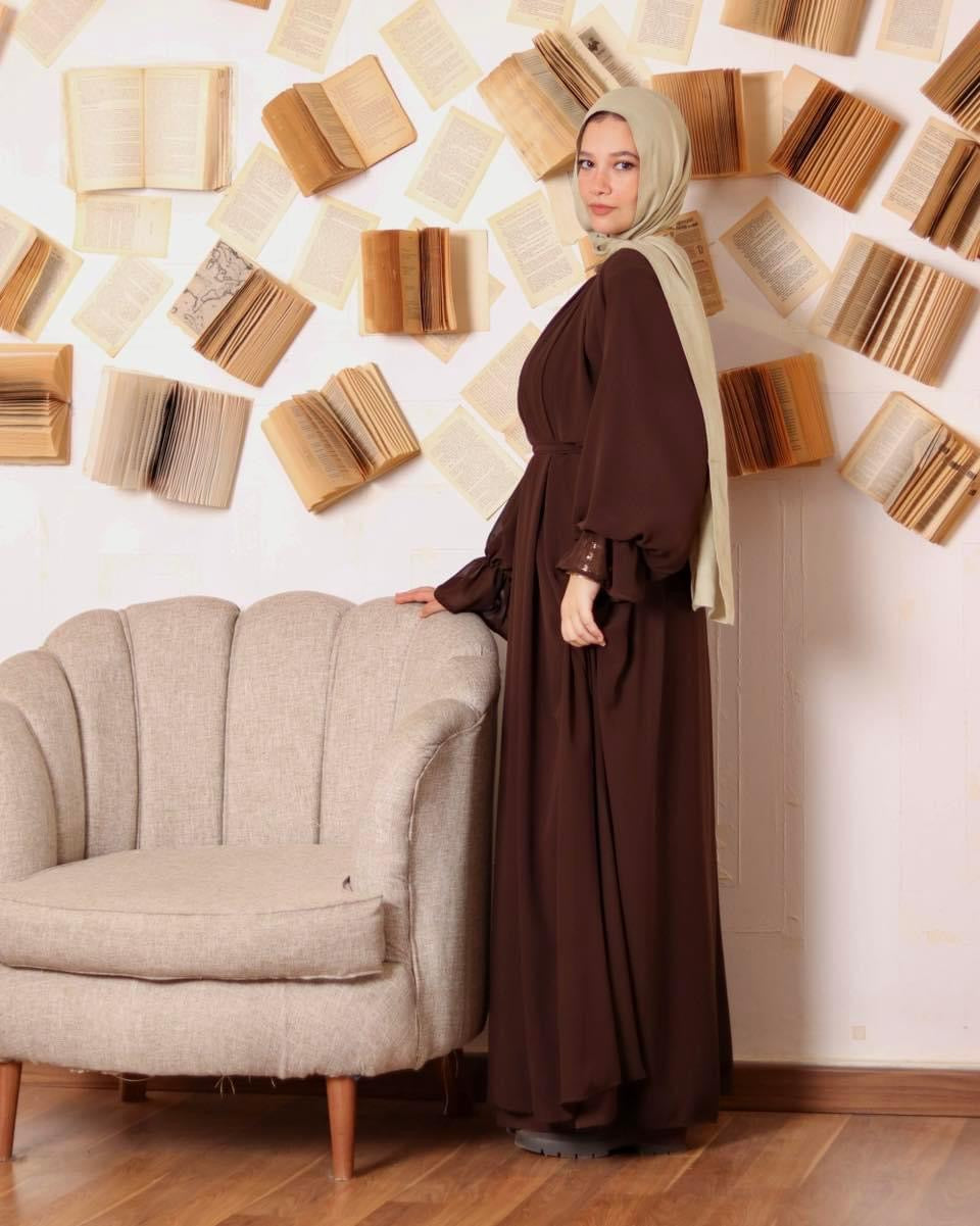 Plain chiffon dress