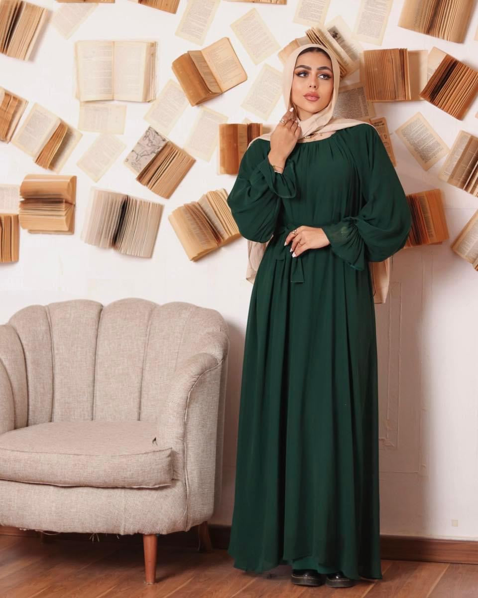 Plain chiffon dress