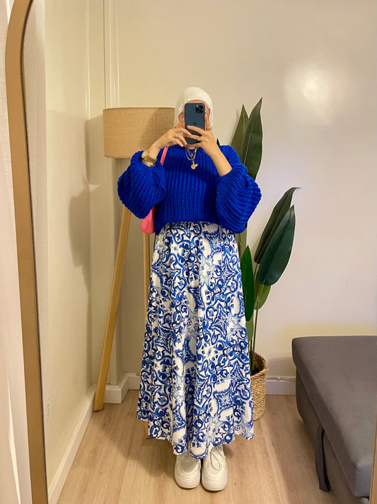 Blue knitted outfit