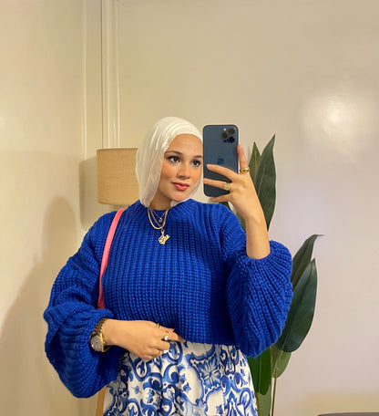 Blue knitted outfit