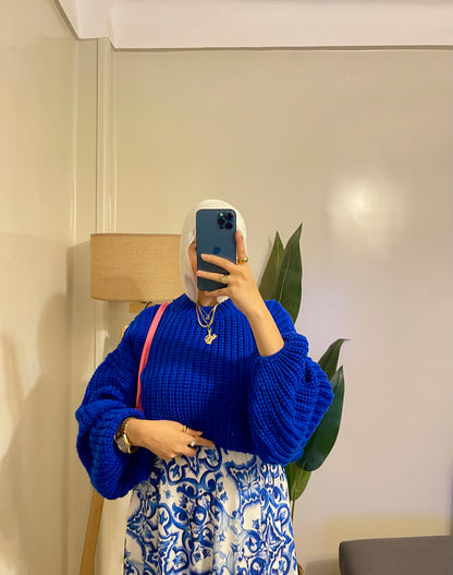 Blue knitted outfit