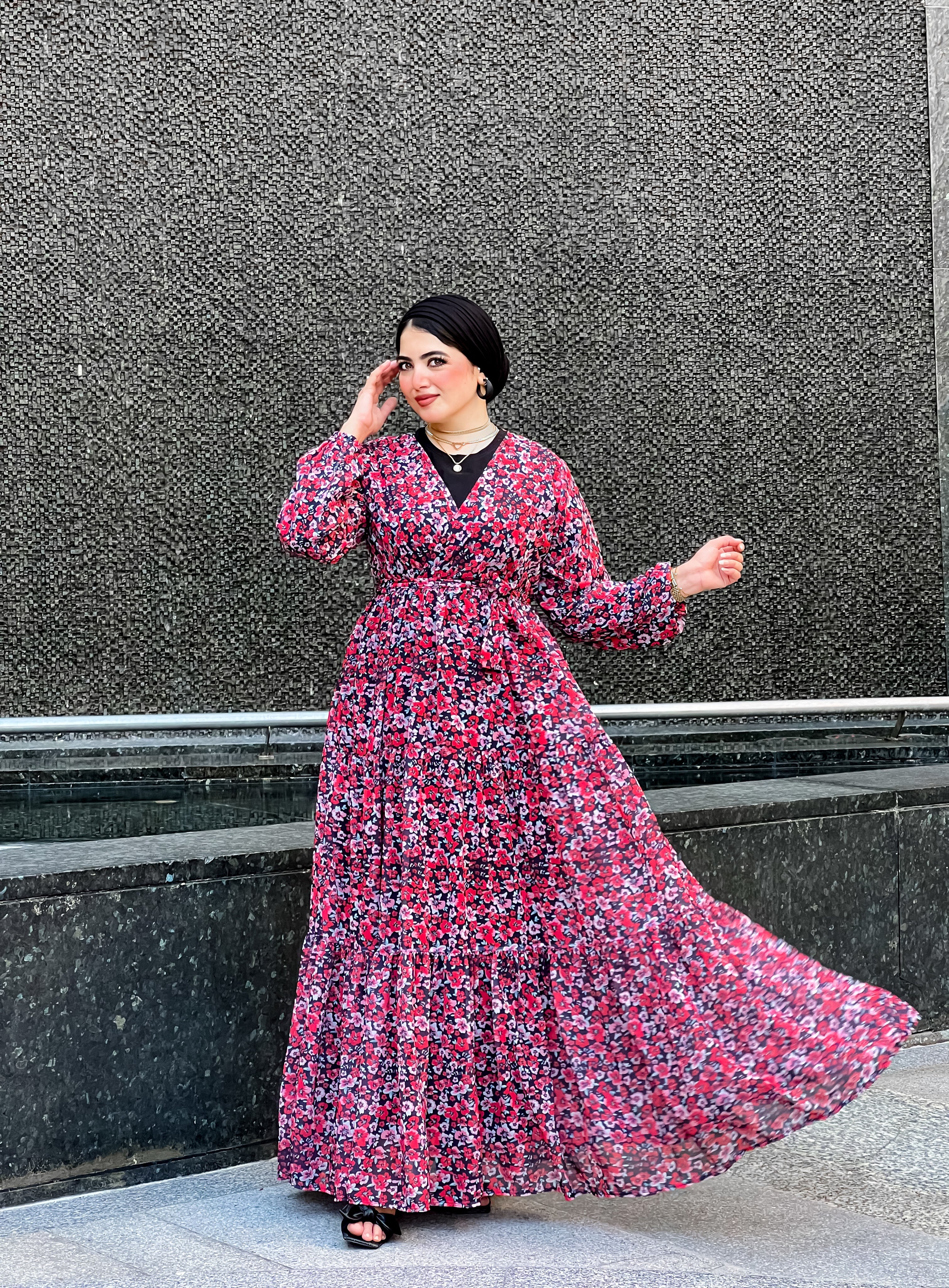 Red chiffon