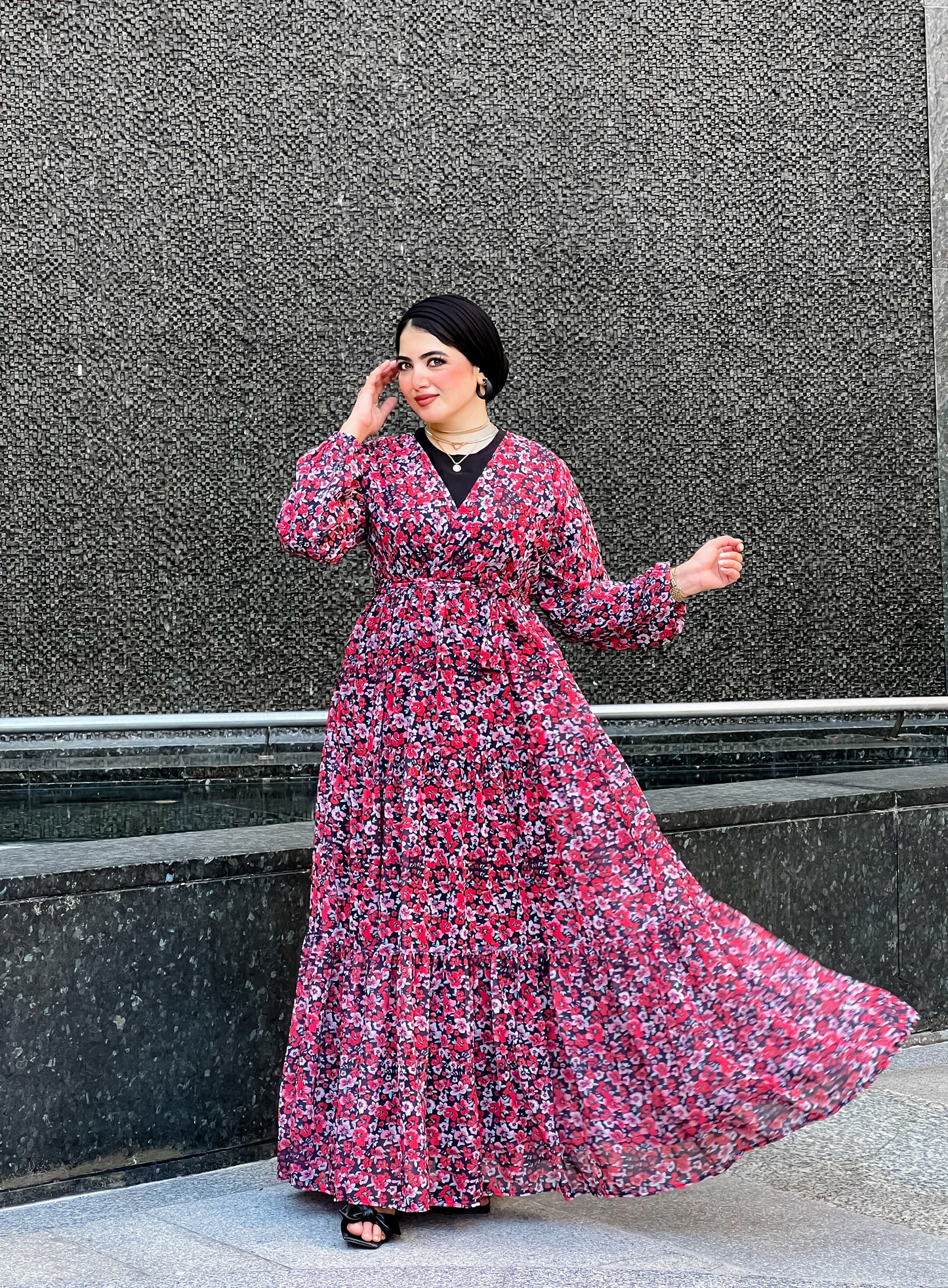 Red chiffon