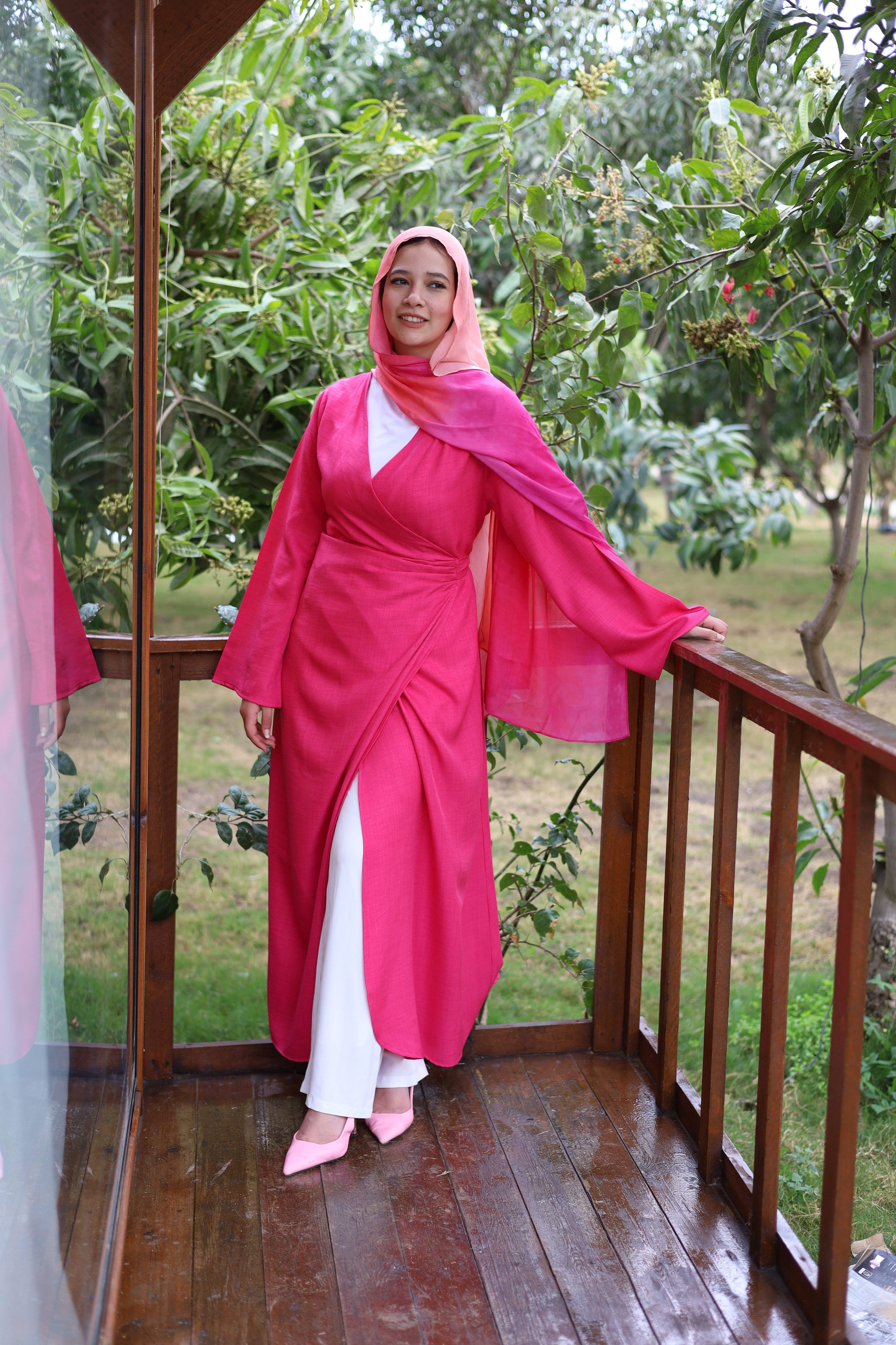 Wrap linen dress