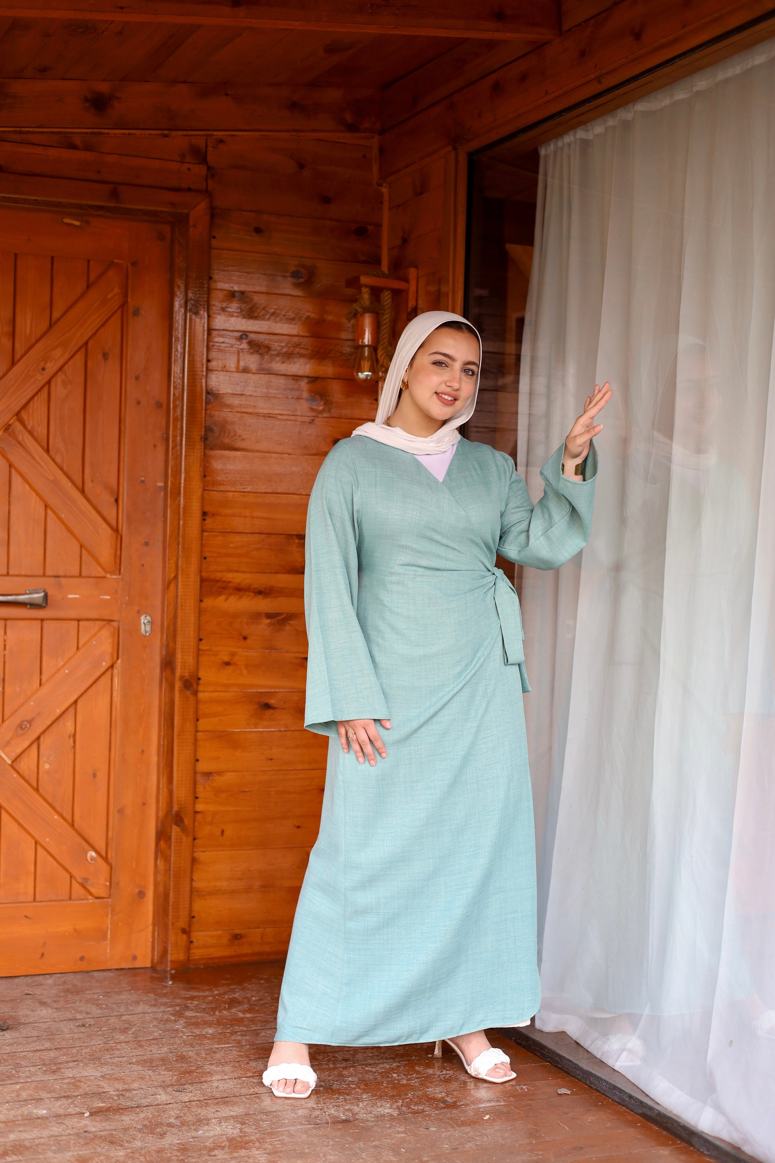 Wrap linen dress
