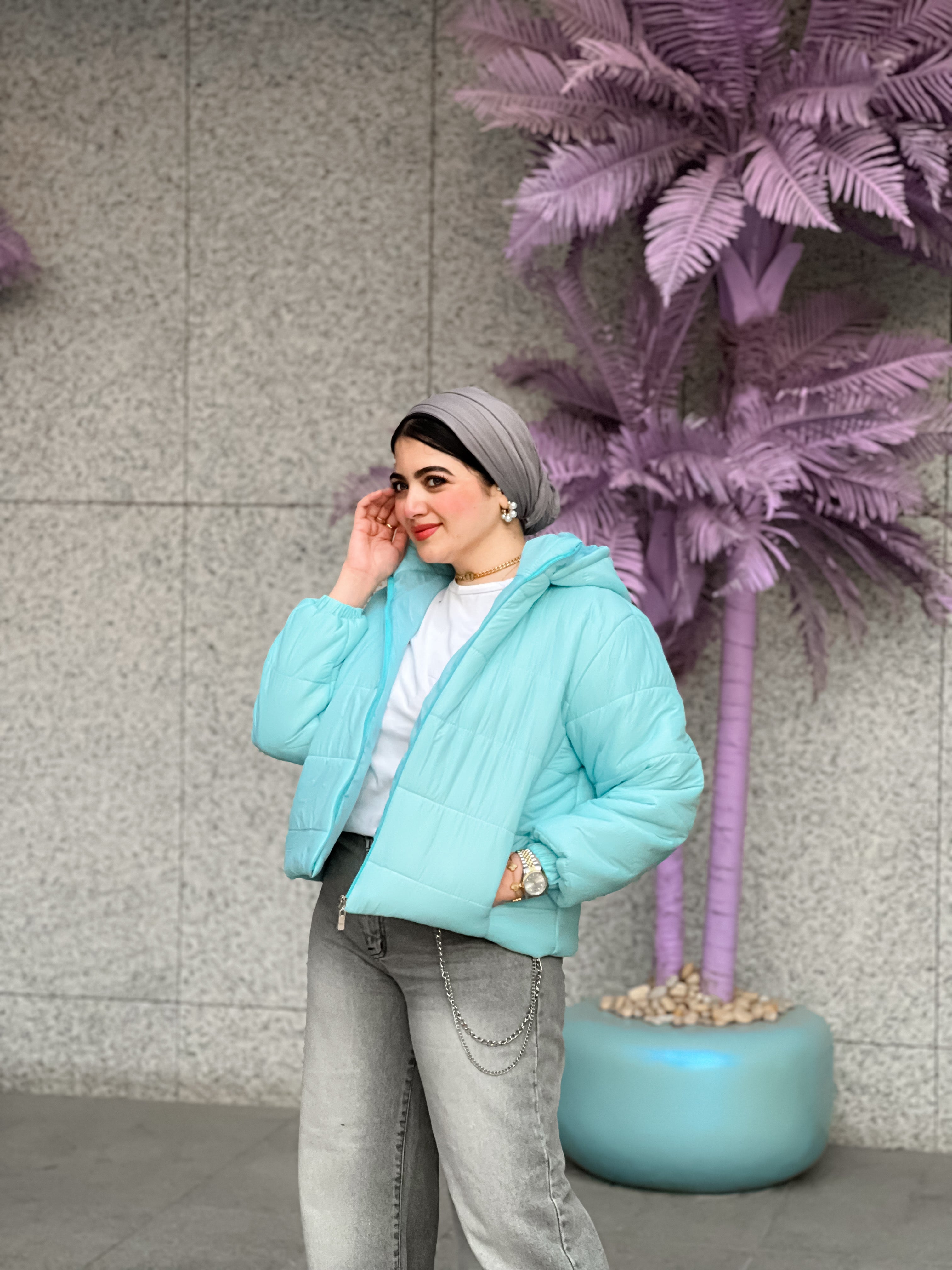 Baby blue jacket