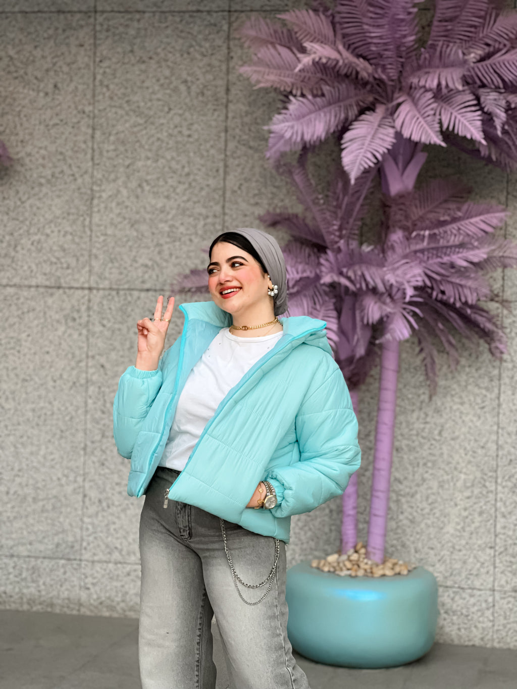 Baby blue jacket