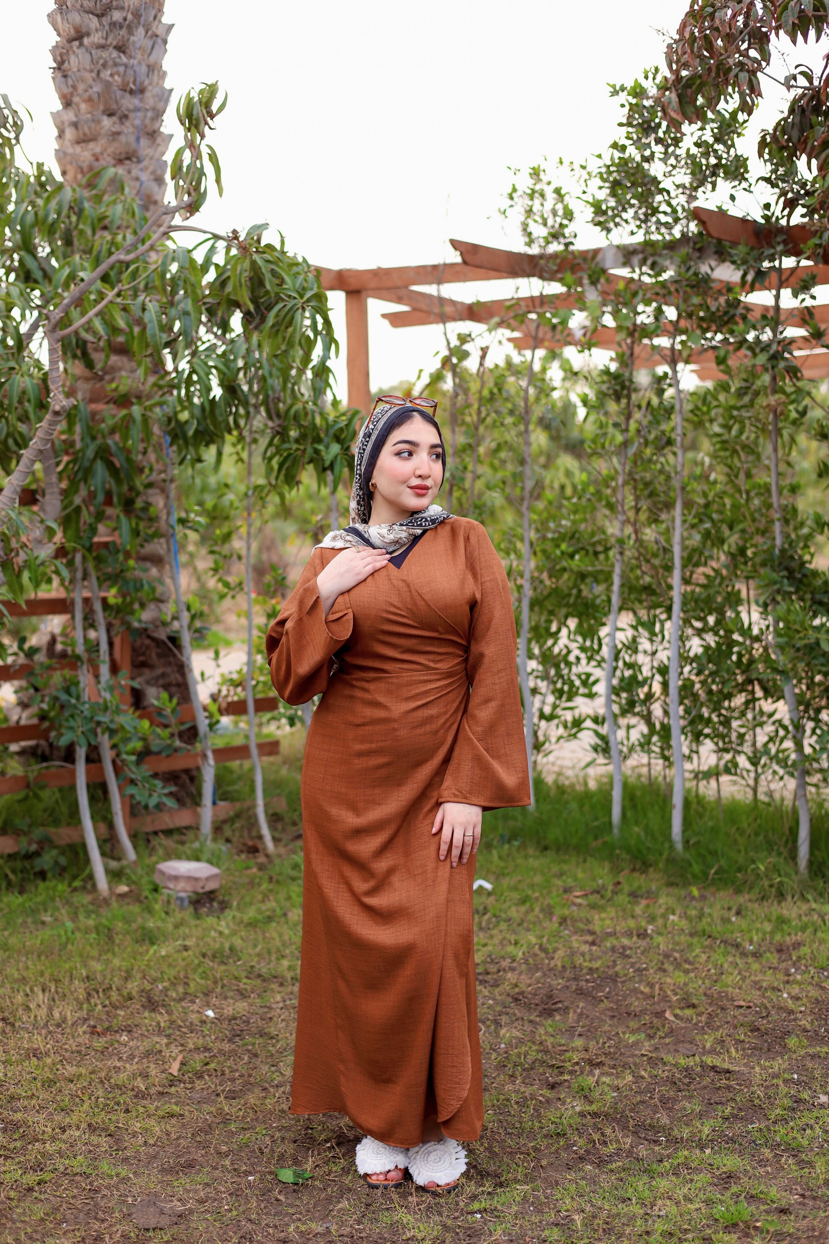 Wrap linen dress