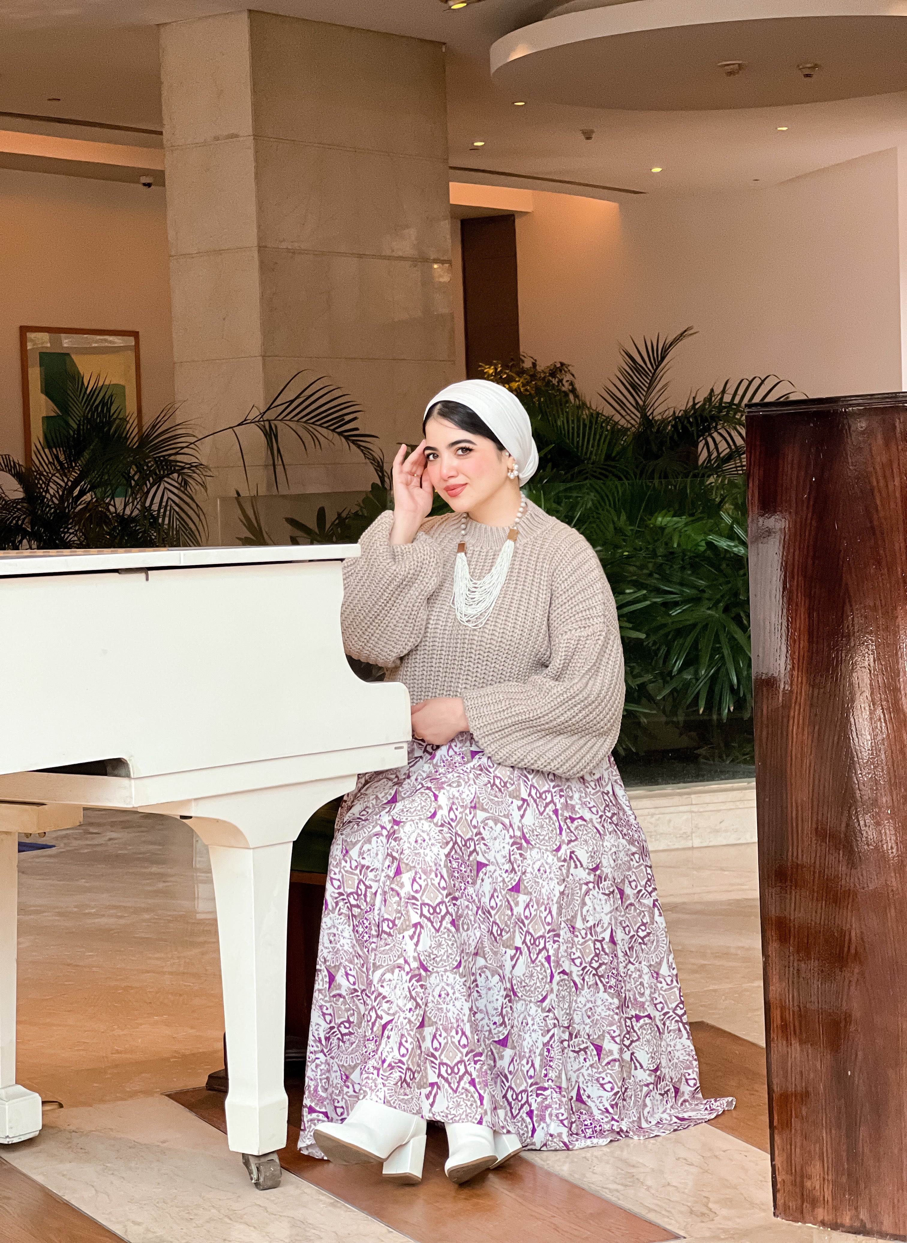 Beige & mauve set