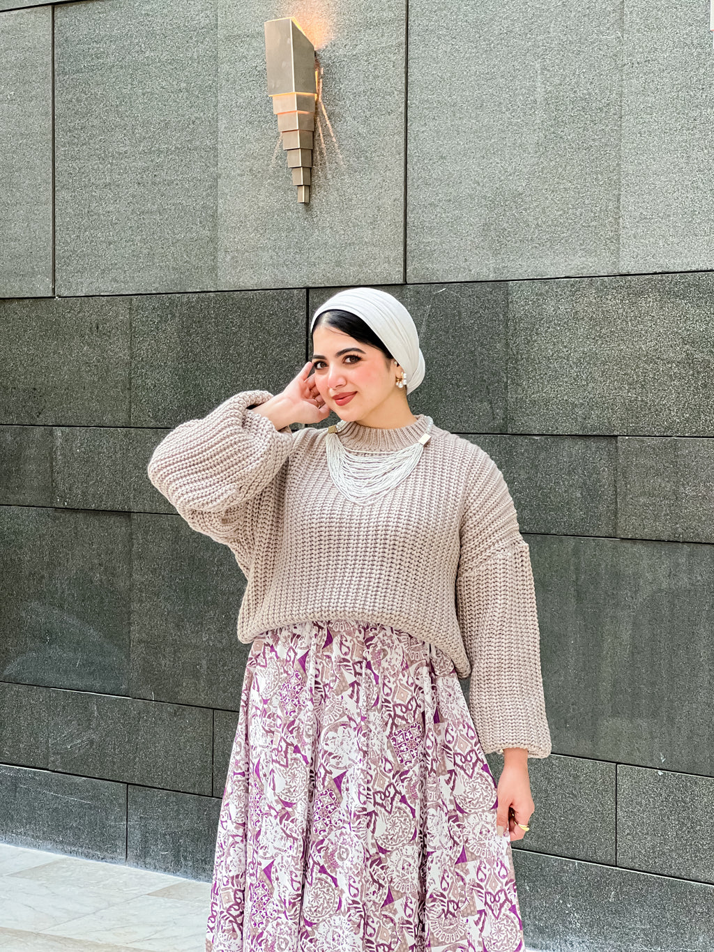 Beige & mauve set