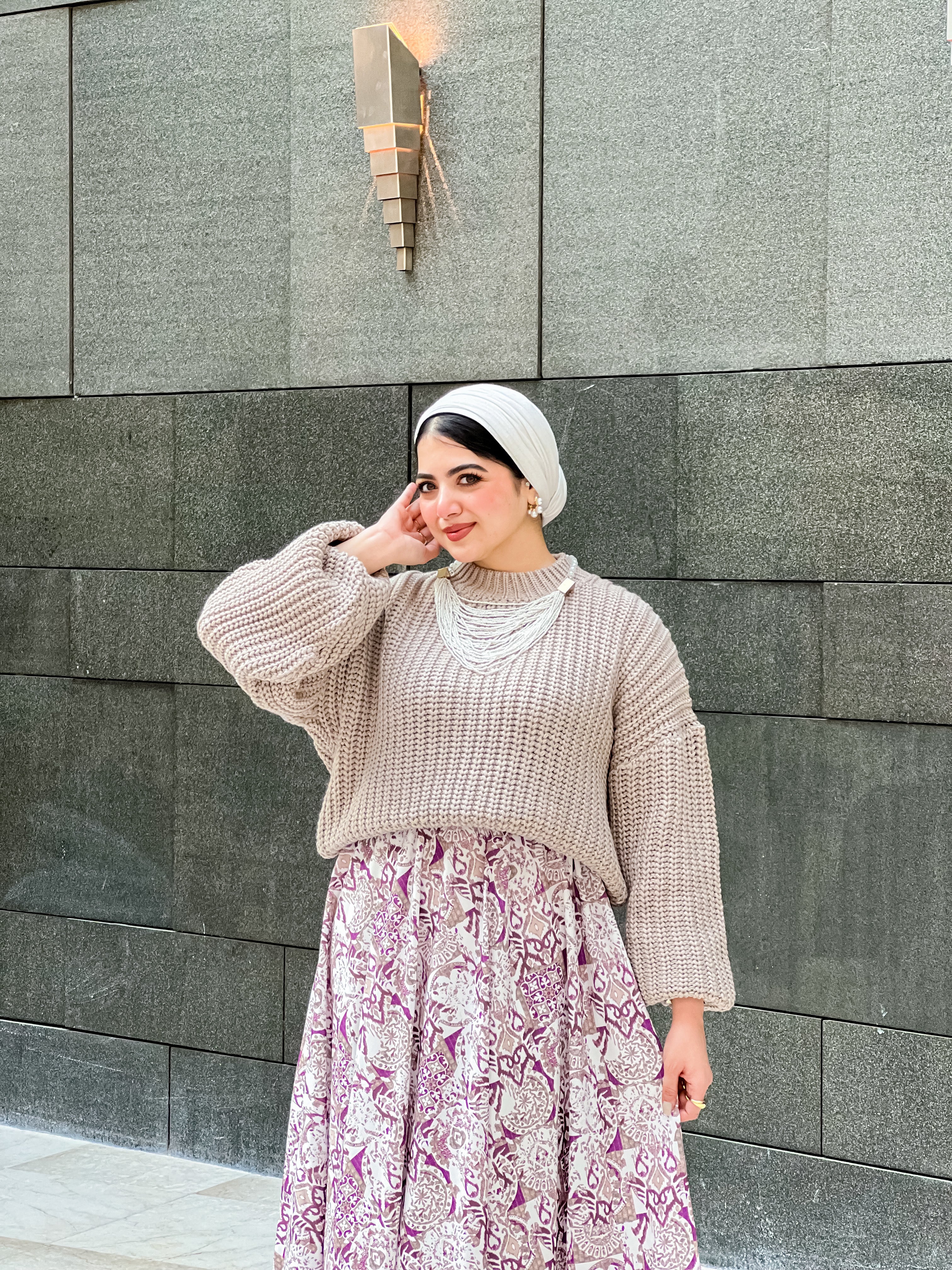 Beige & mauve set