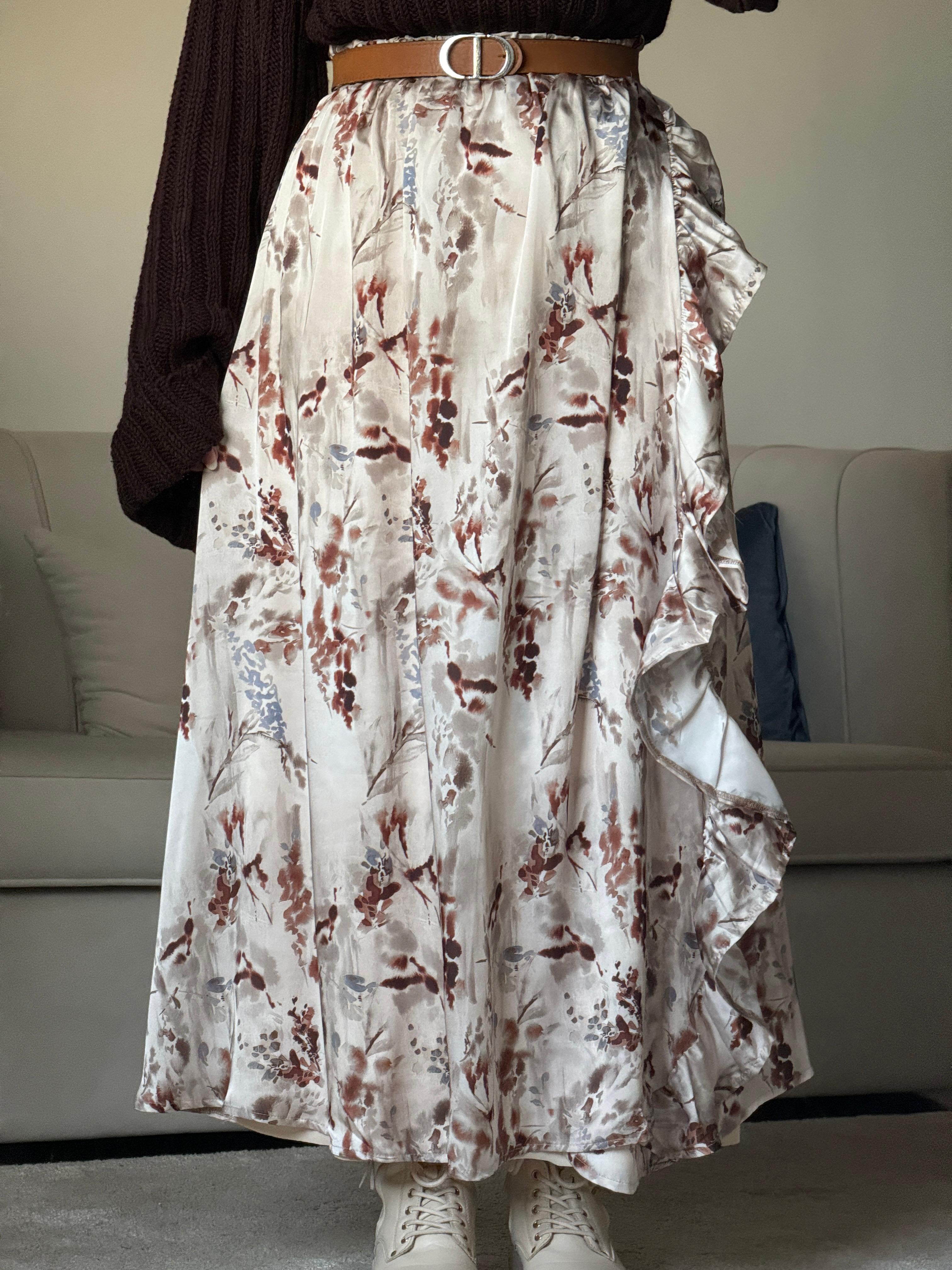 Brown silky outfit