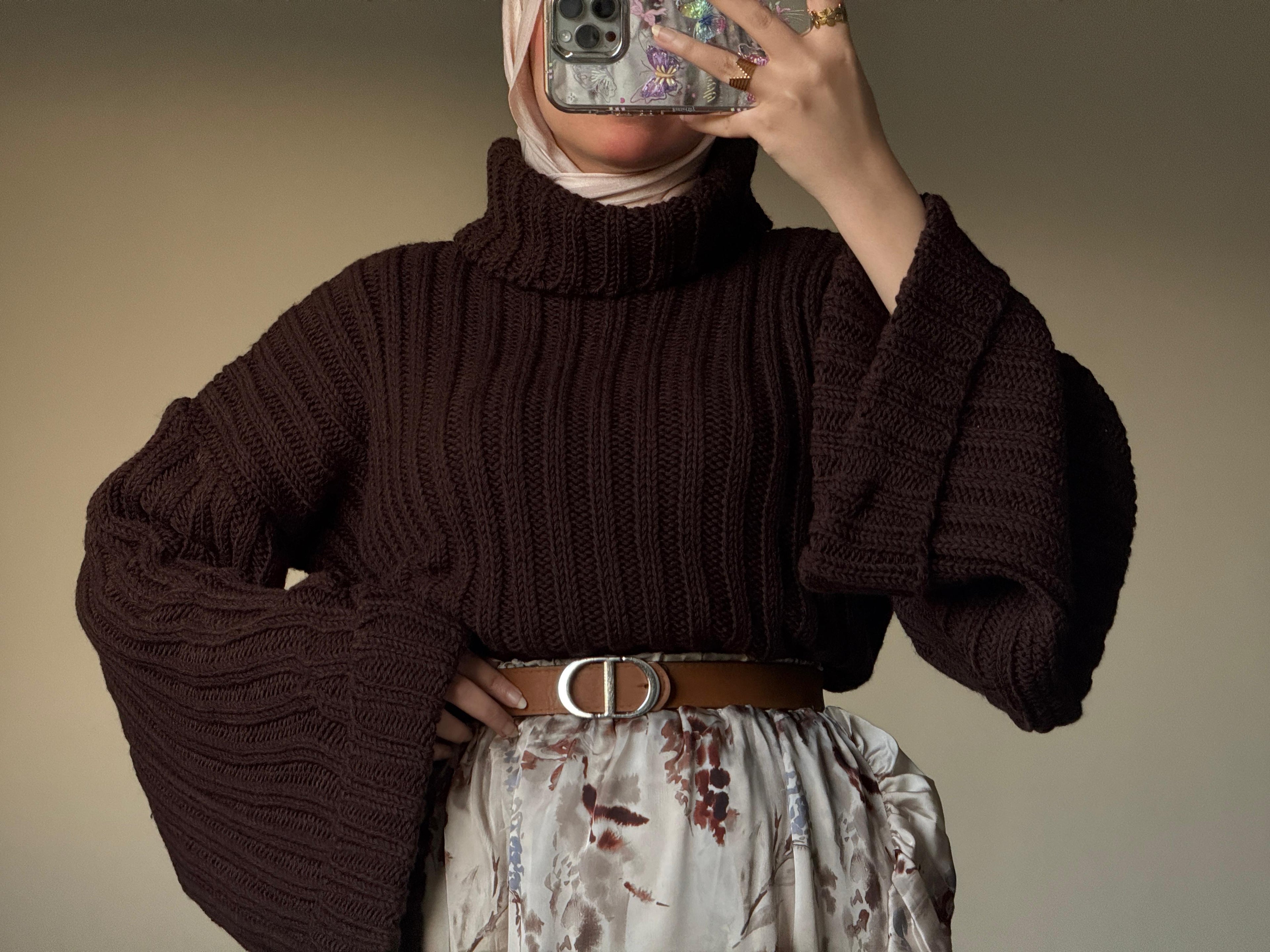 Brown silky outfit