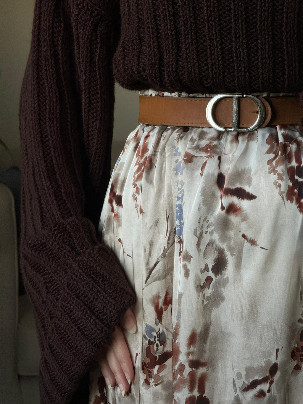 Brown silky outfit