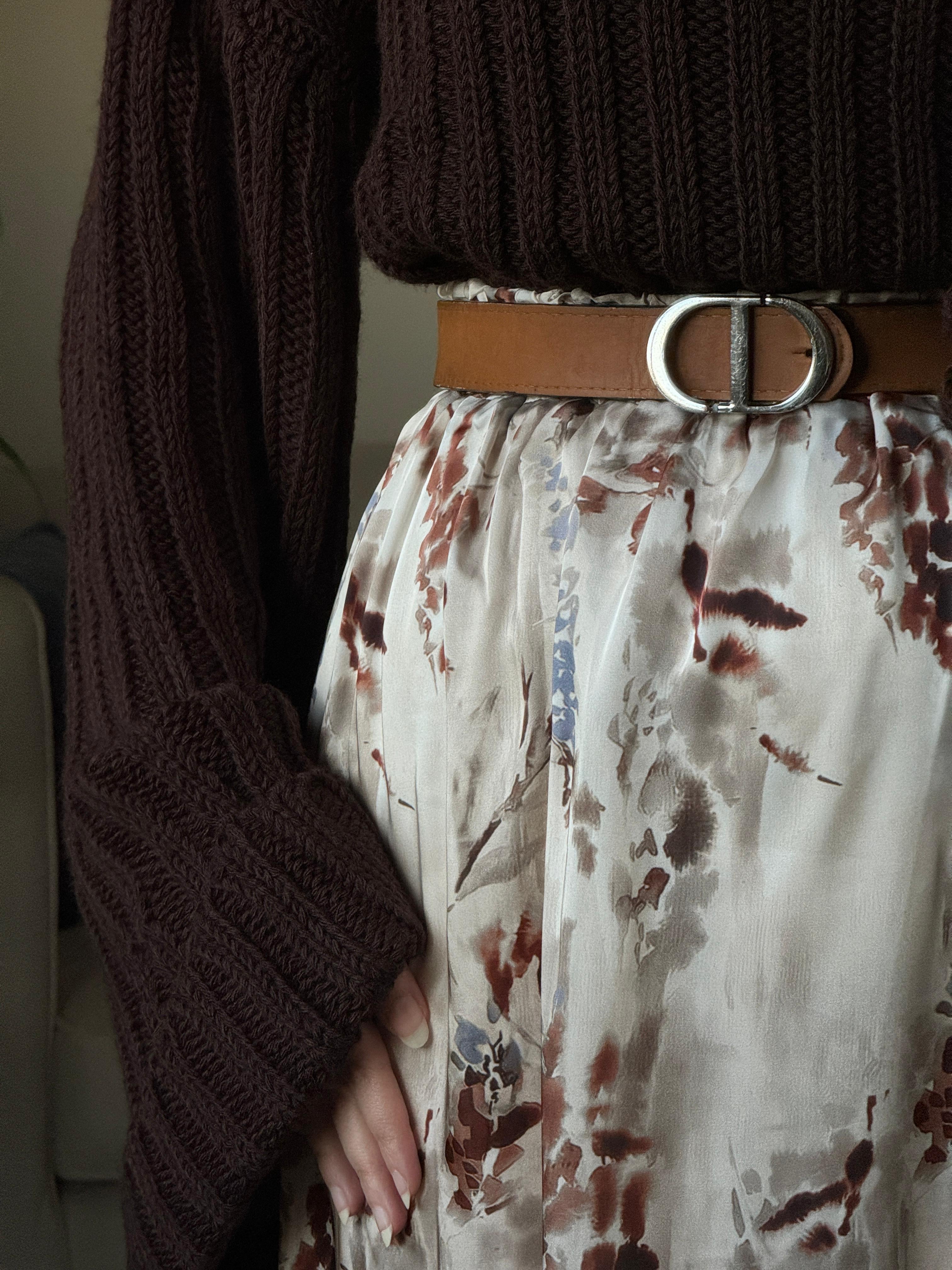Brown silky outfit